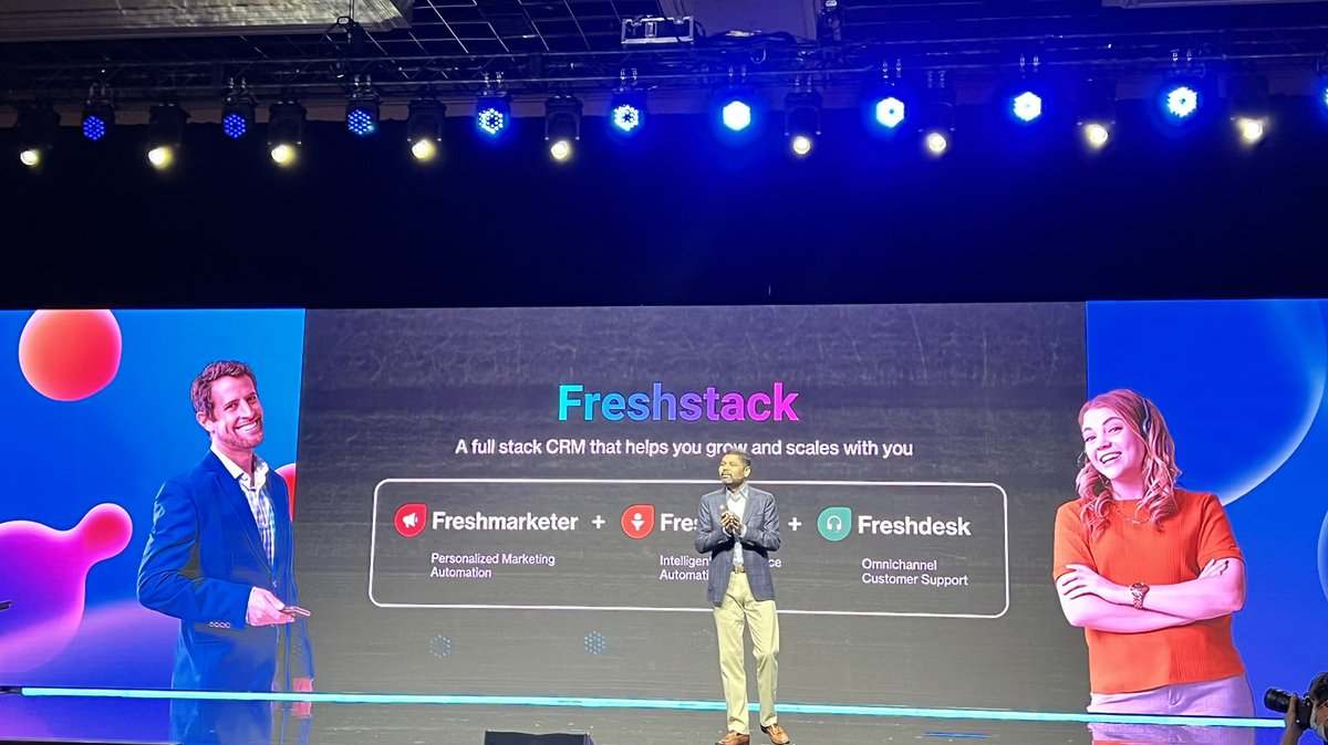 rwang0's tweet photo. MyPOV: time for a #FreshStack? @mrgirish
A full stack CRM marketing, sales, and support
20% of the worlds unicorns are using @FreshworksInc
#refresh2021 https://t.co/w7Z2FYxX1S