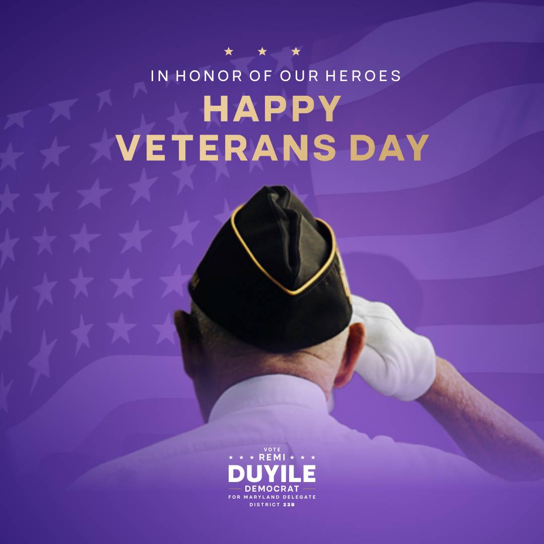 remiduyile's tweet photo. Thank you for your bravery and selfless service to our dear nation. 

#veteransday #happyveteransday #usa🇺🇸 #Remi4Maryland #RD4MD #MarylandDistrict23b #RemiDuyile https://t.co/swfNx9zmyb