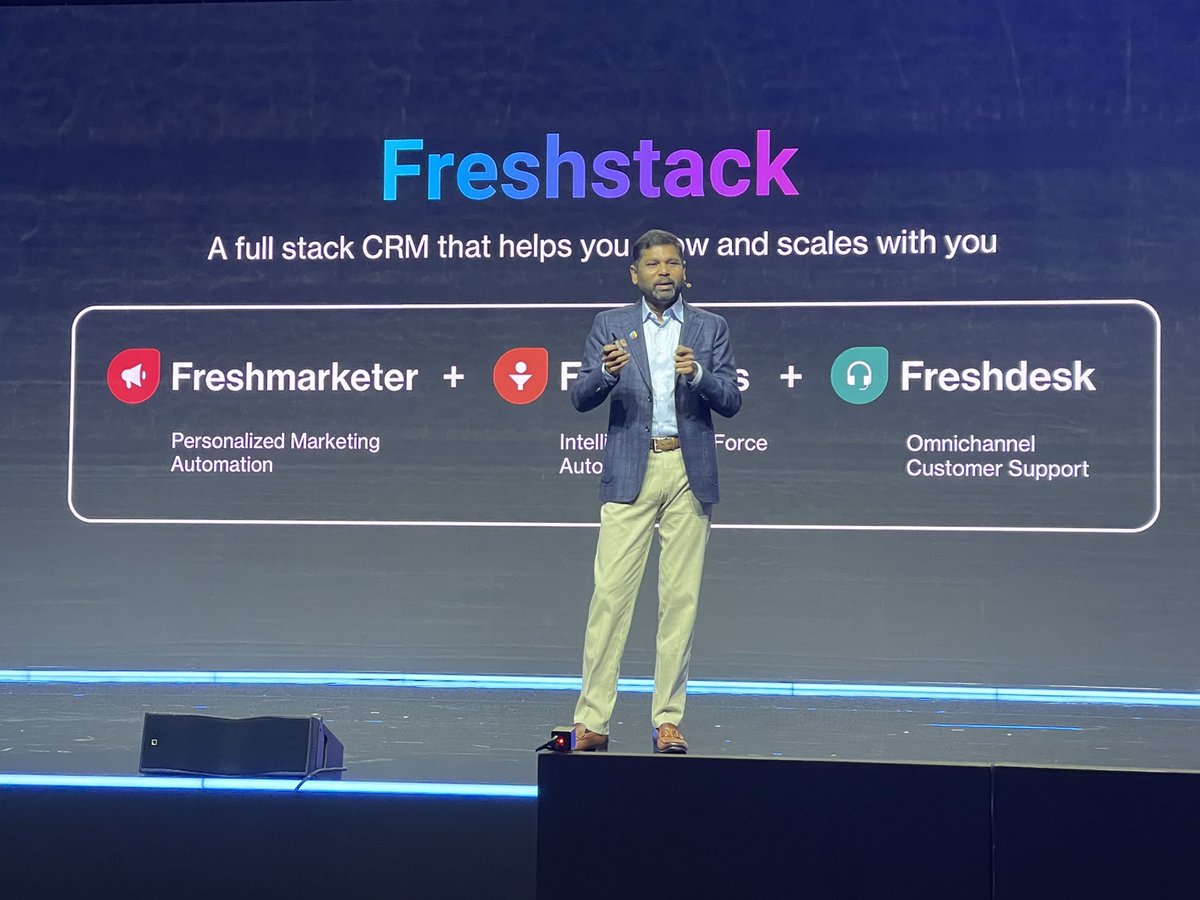 lizkmiller's tweet photo. βStartup developers should spend their time fixing #CRM. They should be focused on business value applications. Why should startups building the future use legacy solutions of the past?β @mrgirish @FreshworksInc CEO announcing #FreshStack for startups https://t.co/ntQd8qDD9a