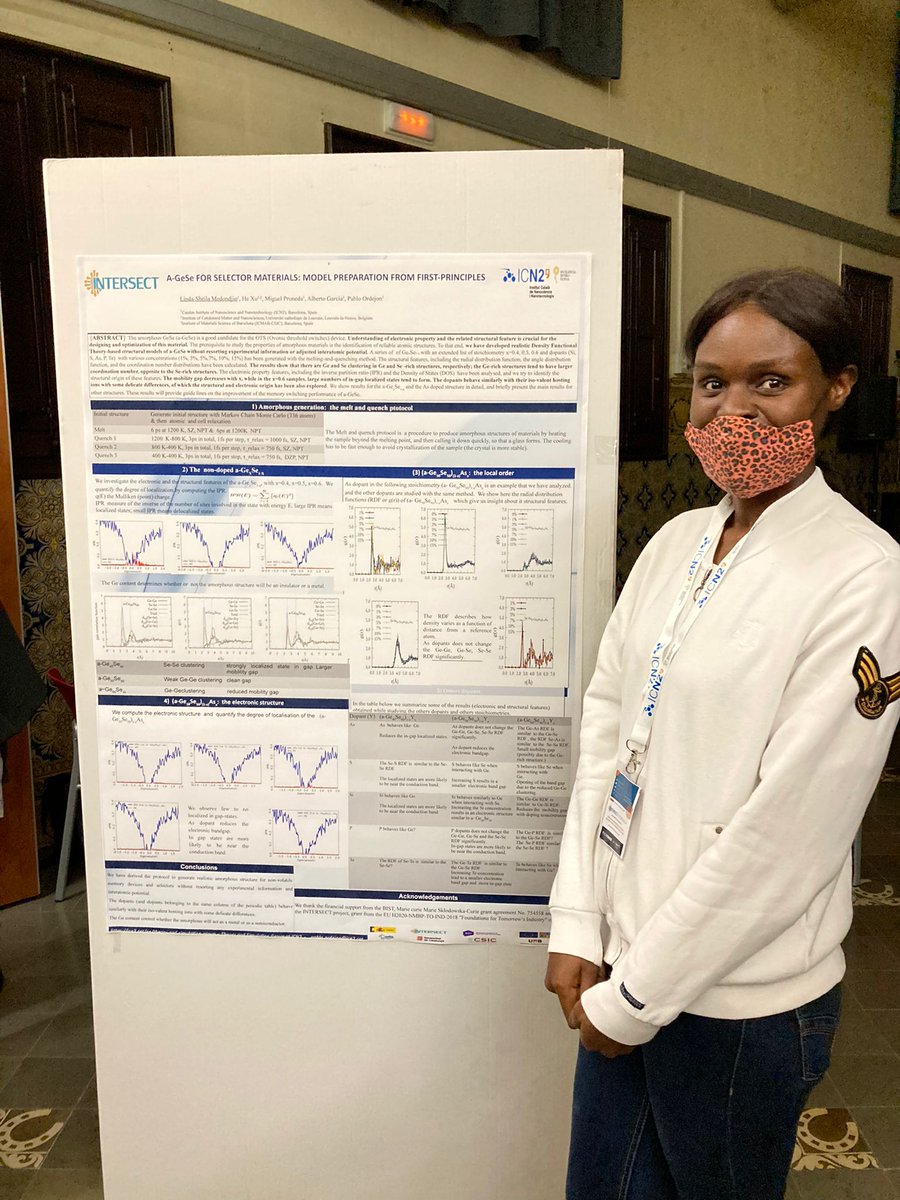intersect_eu's tweet image. #postersession #intersectworkshop
Linda-Sheila Medondjio @icn2nano
A-GeSe for selector #materials: model preparation from first-principles
Watch all our posters at intersect-workshop.icn2.cat
#womeninstem #girlsinscience #STEMgirls #womeninscience