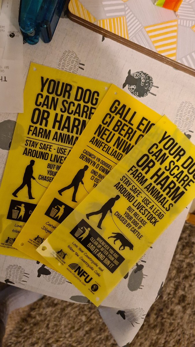 ElenGwen's tweet photo. Bill from the vets came today. £396 worth of damage on 2 lambs, which are still not 100% and probably wont be, due to a dog attack. No sign of dog or owner. 

KEEP YOUR DOG ON A LEAD AROUD LIVESTOCK!

Thank you @NFUCymru @NFUtweets for the signs, hope people will take notice!! https://t.co/QYiEnBIGht