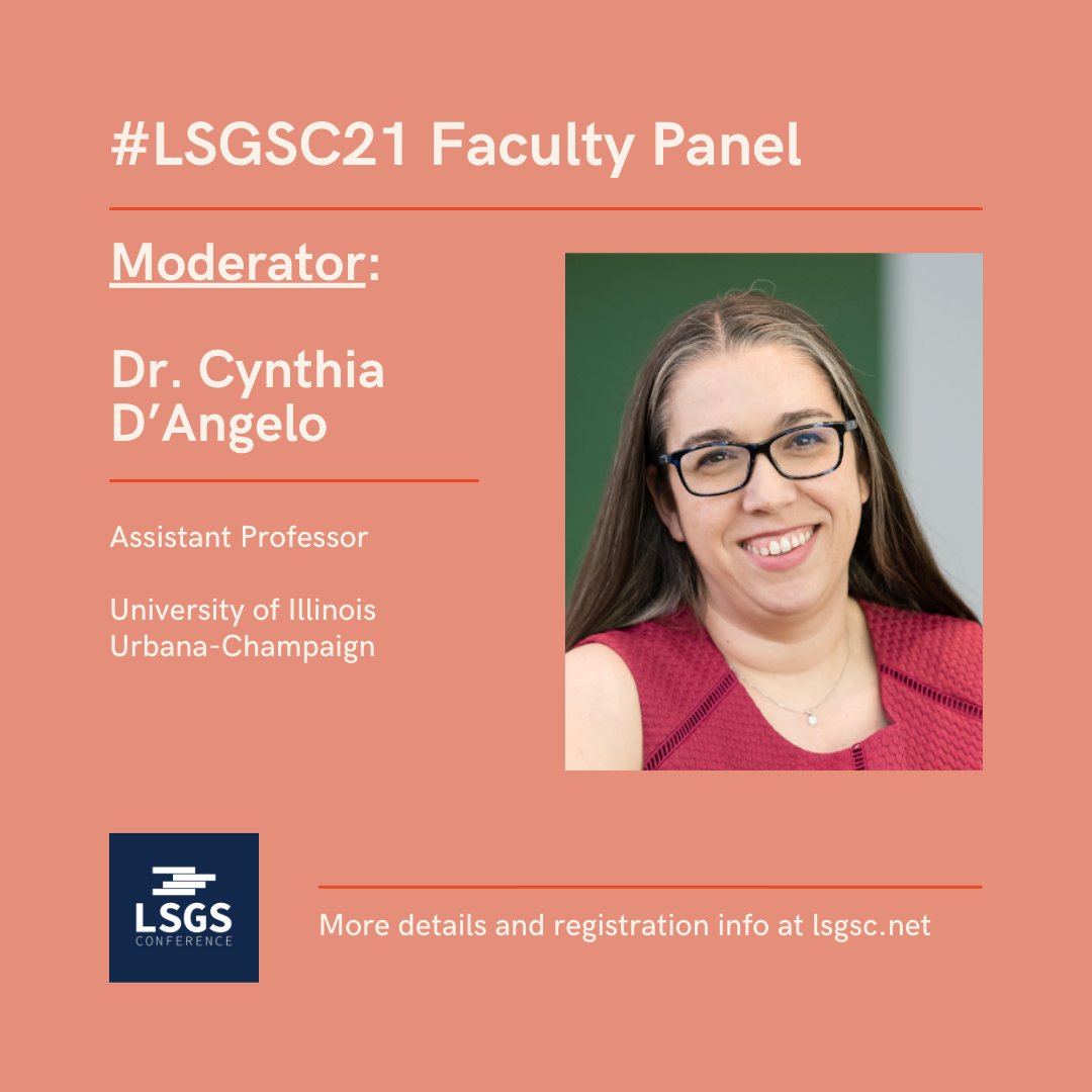 lsgs_conference's tweet photo. Our faculty panel moderator is Dr. @dapostrophe ! Be sure to attend the panel at #LSGSC21 on Sunday, Nov 14! Check email and Discord for all the info you’ll need this weekend 📧👾
 
#LSGSC #LSGSC2021 #LSGS #learningsciences #gradschool #gradstudents https://t.co/gkp6DJ2kIj