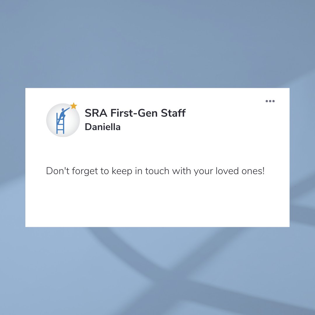 SRAprogram's tweet image. We're continuing to celebrate National First-Generation College Celebration Week by sharing words of wisdom from our First-Gen staff at SRA 🌟 Check out their awesome insight!

#FirstGenCelebrationWeek #FirstGenPride #StudentsRisingAbove #College #FirstGeneration