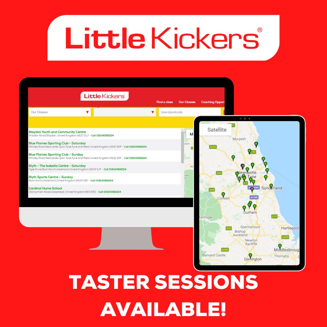 We're offering a limited number of taster sessions across the region! These sessions will be available on classes with spaces and without a waiting list to join.

These sessions must be PRE-BOOKED. To book your taster session or for more information give us a call on 0191 4066224