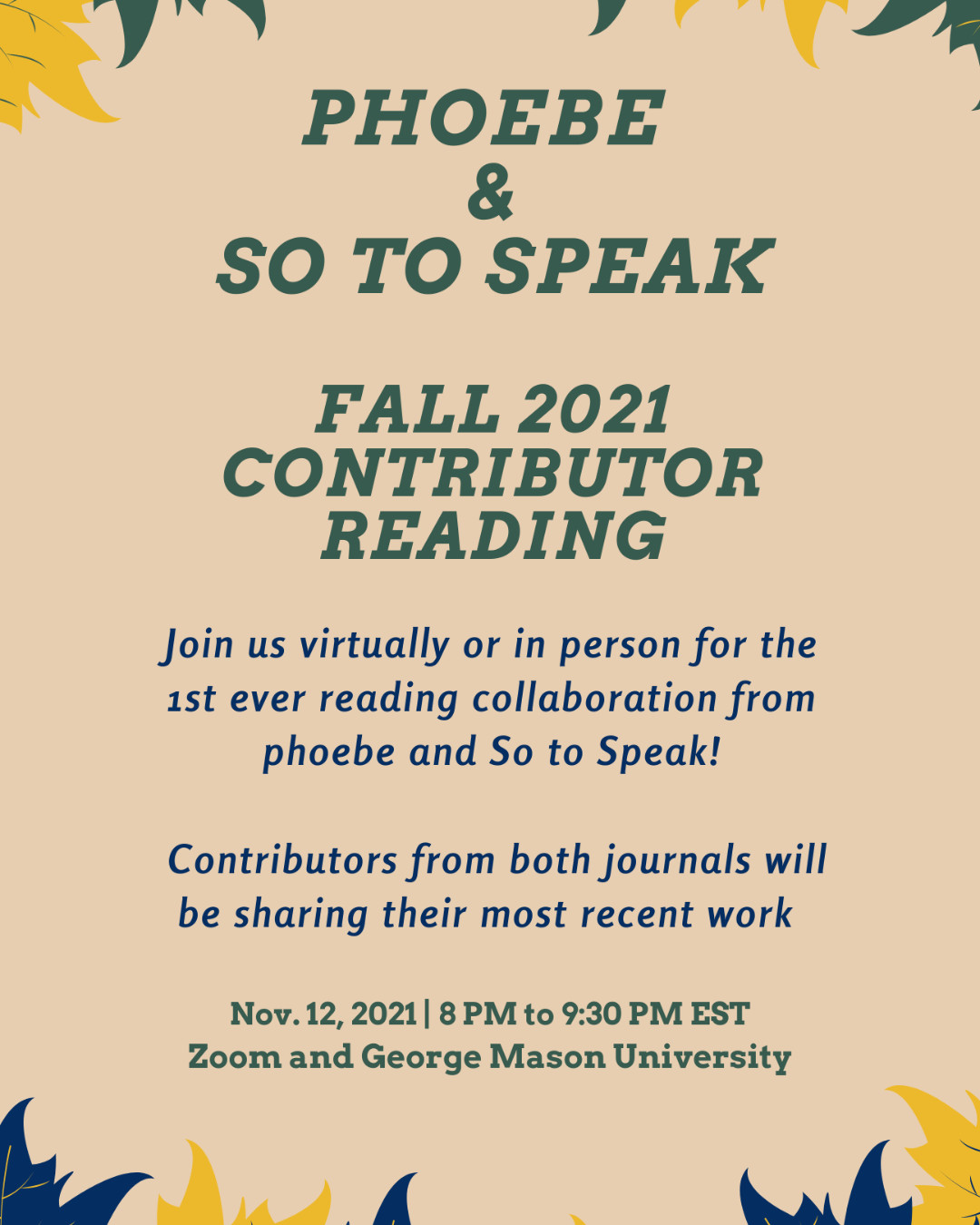 George Mason University Fall 2023 Calendar Student Media (@Gmustudentmedia) / Twitter