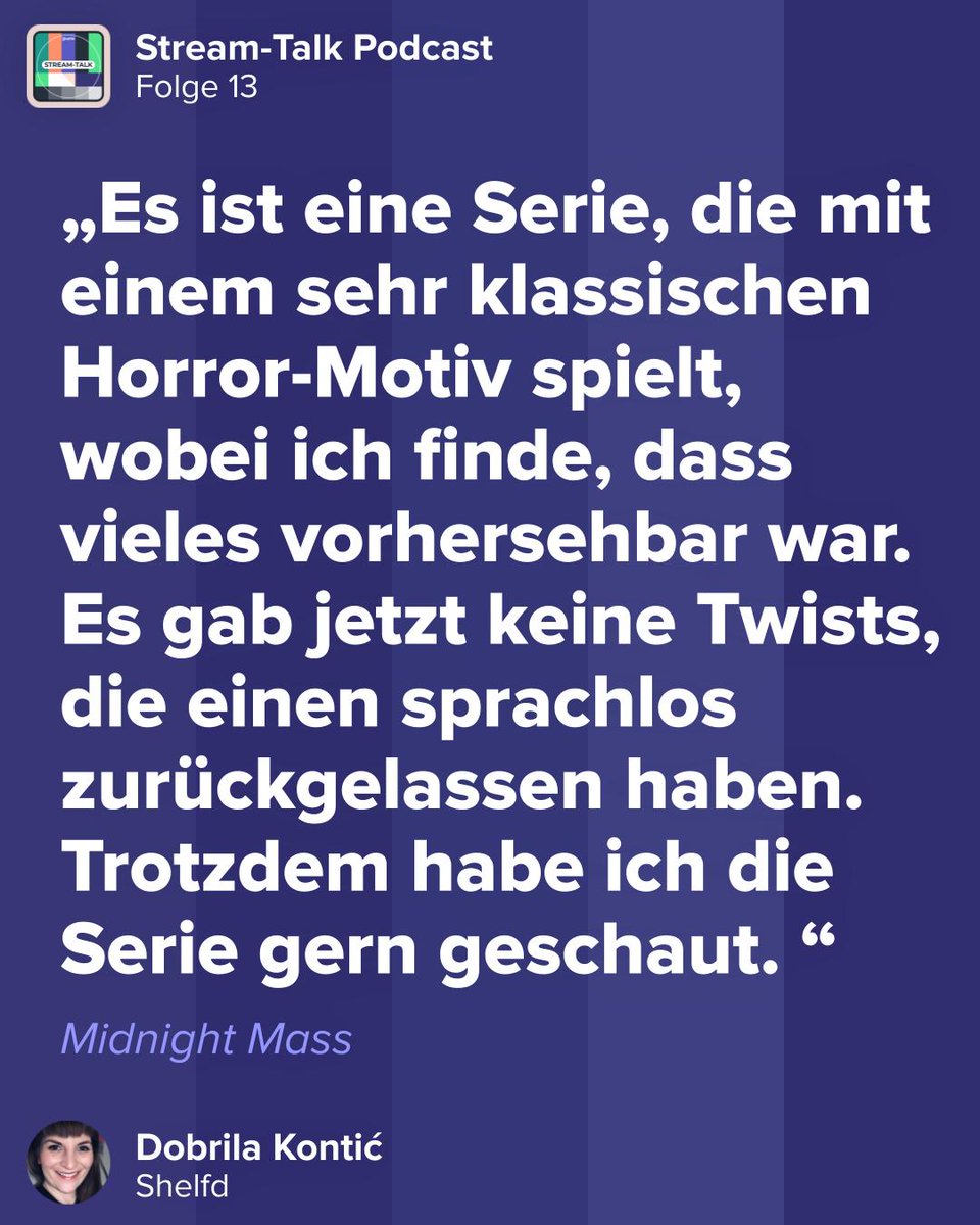 Empfehlung's tweet photo. Ein mysteriöser Priester, eine abgelegene Insel und ein Todesengel! Alles was eine gute Horror-Serie braucht?
Wir haben uns #MidnightMass angeschaut!
#podcast #streamtalk #NewEpisode #horror #special #Netflix #Halloween https://t.co/vAJ3suEetb