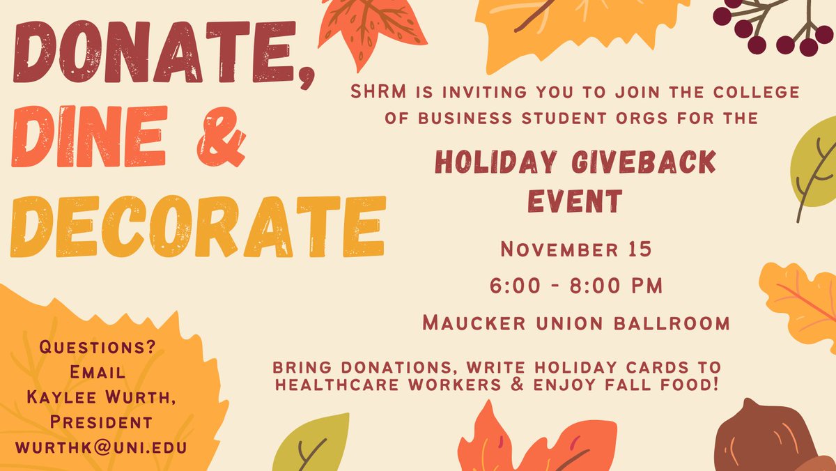 unishrm's tweet photo. @UNIEntreClub is graciously giving away this raffle basket at the Holiday Giveback Event on November 15. 

For a chance to win the raffle basket bring in non-perishable food items, men's clothing, and household products to donate to the Cedar Valley Hospitality House. https://t.co/dGEBx9yqP2