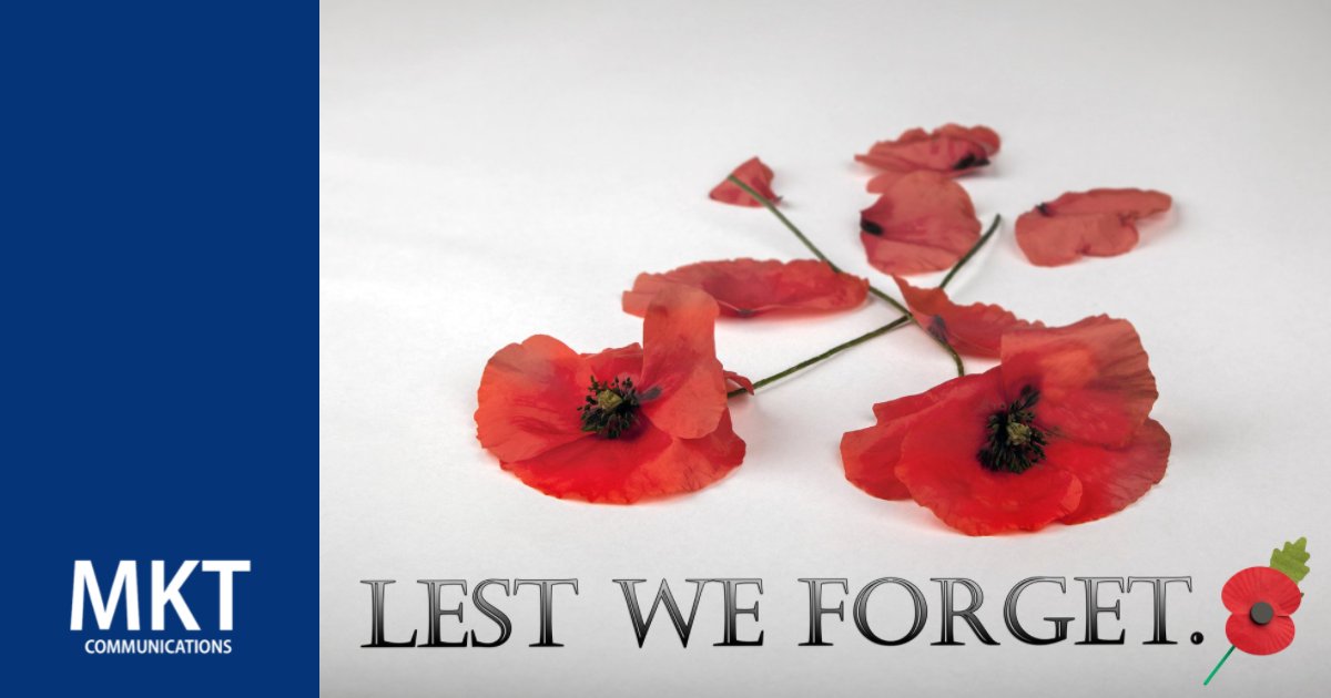 We appreciate all those that have served and those that continue to serve to protect us.

We will remember, always.

#remembranceday #wewillremember #lestweforget #mktcommunications