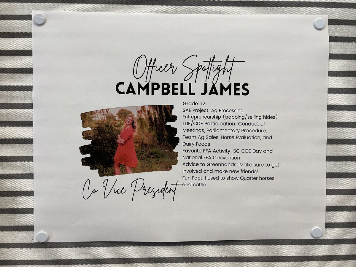 ADM_FFA's tweet photo. Congrats to our officer spotlight for November, Campbell James! https://t.co/V7z7ihr2GX