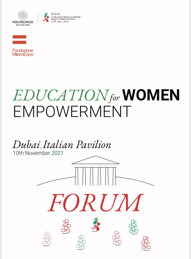 arch_lambri's tweet photo. A great honor being speaker at the Forum "Education for Women's Empowerment" at the Italian Pavilion, Expo 2020 Dubai UAE, sharing insights on my professional and academic journey.
#expo2020dubai #italyexpo2020 #politecnicodimilano #americanuniversityindubai https://t.co/NQfCFwlg2y