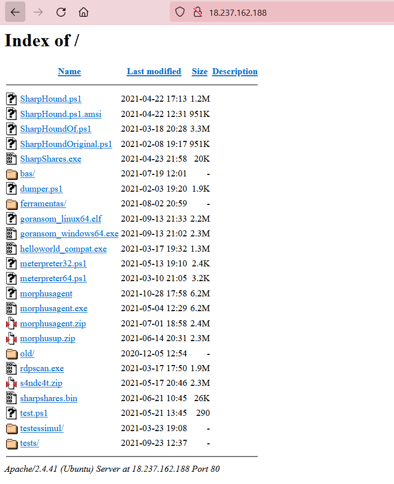 1ZRR4H's tweet image. /18.237.162.188/ #opendir
#SharpHound #GoRansom #Meterpreter #RDPscan