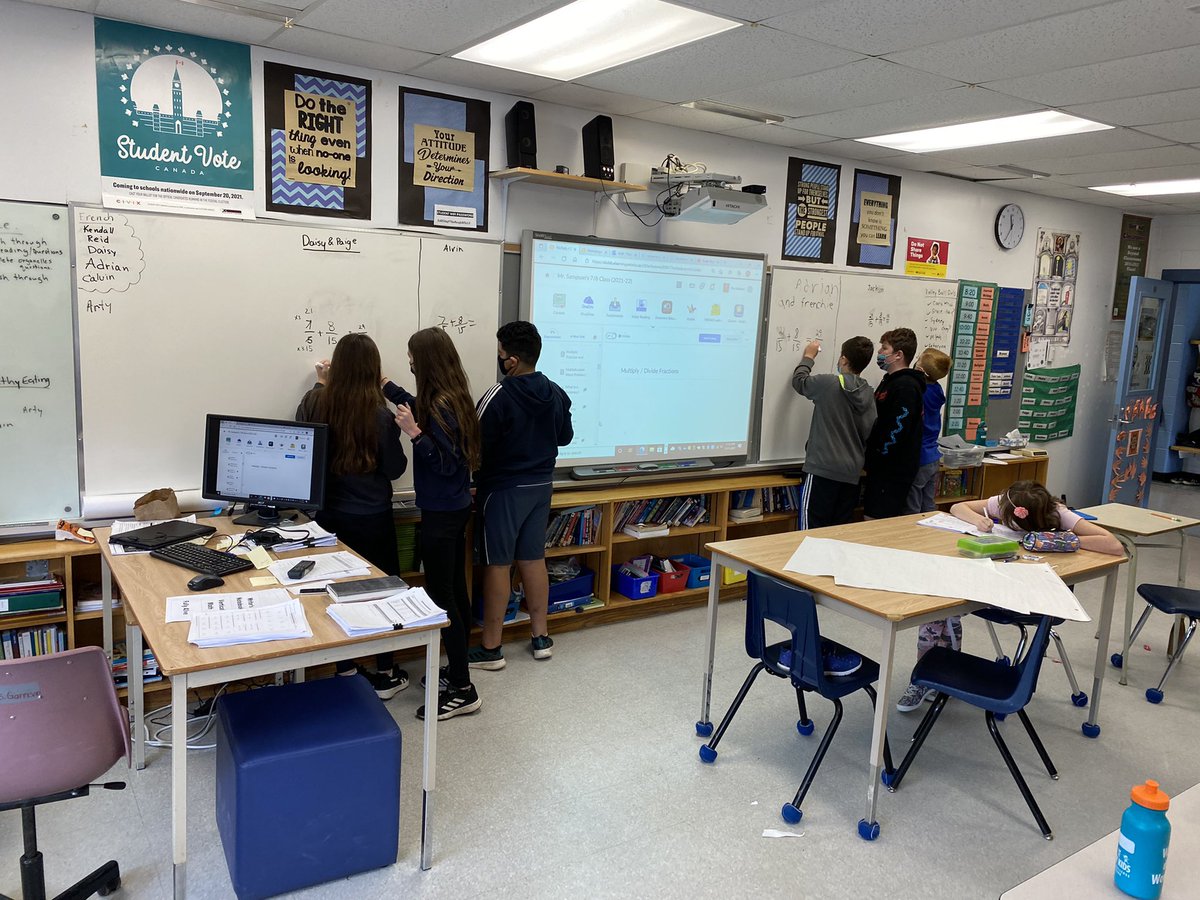 mrsampsonalcdsb's tweet image. Stand up and do math!  Such a great way to get them engaged!! This was a study session!!#buildingthinkingclassrooms #whiteboardmath @alcdsb_mart