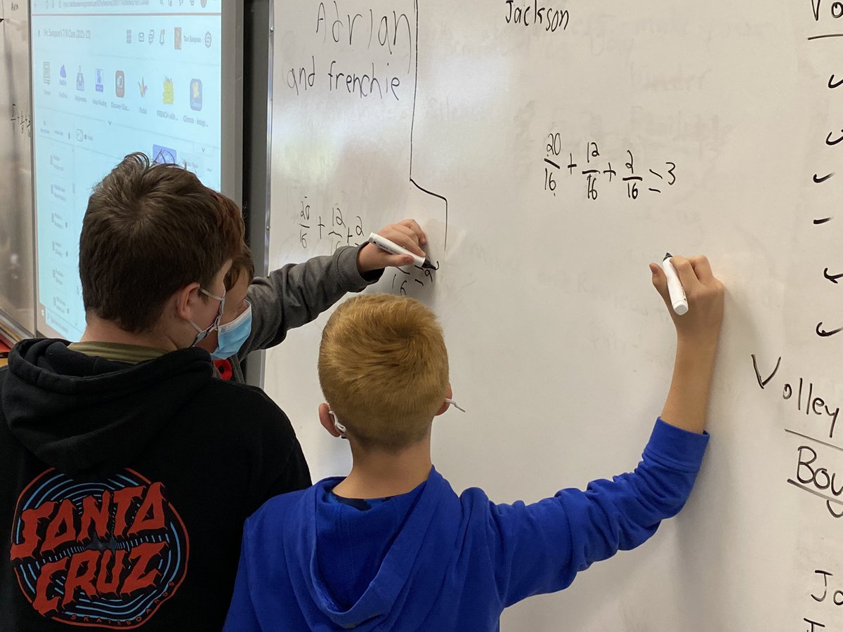 mrsampsonalcdsb's tweet image. Stand up and do math!  Such a great way to get them engaged!! This was a study session!!#buildingthinkingclassrooms #whiteboardmath @alcdsb_mart