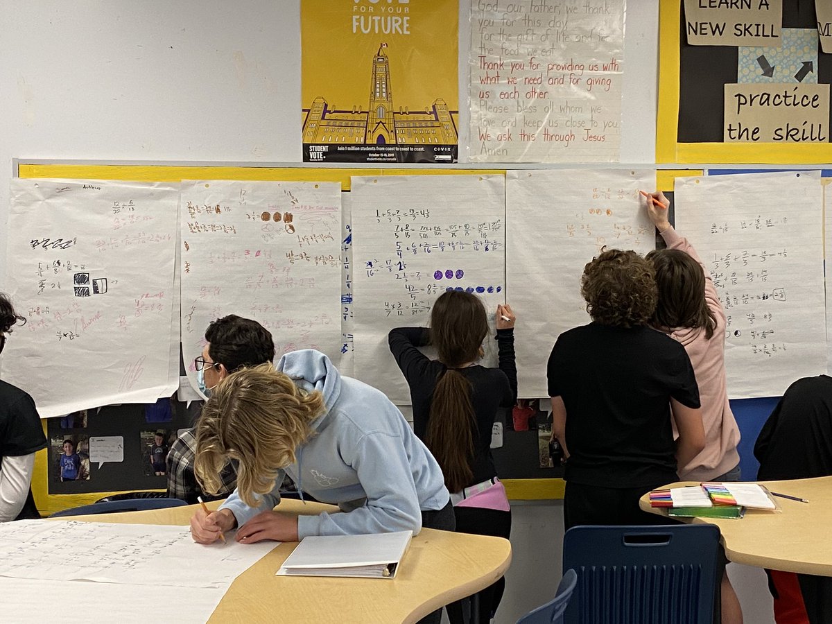 mrsampsonalcdsb's tweet image. Stand up and do math!  Such a great way to get them engaged!! This was a study session!!#buildingthinkingclassrooms #whiteboardmath @alcdsb_mart