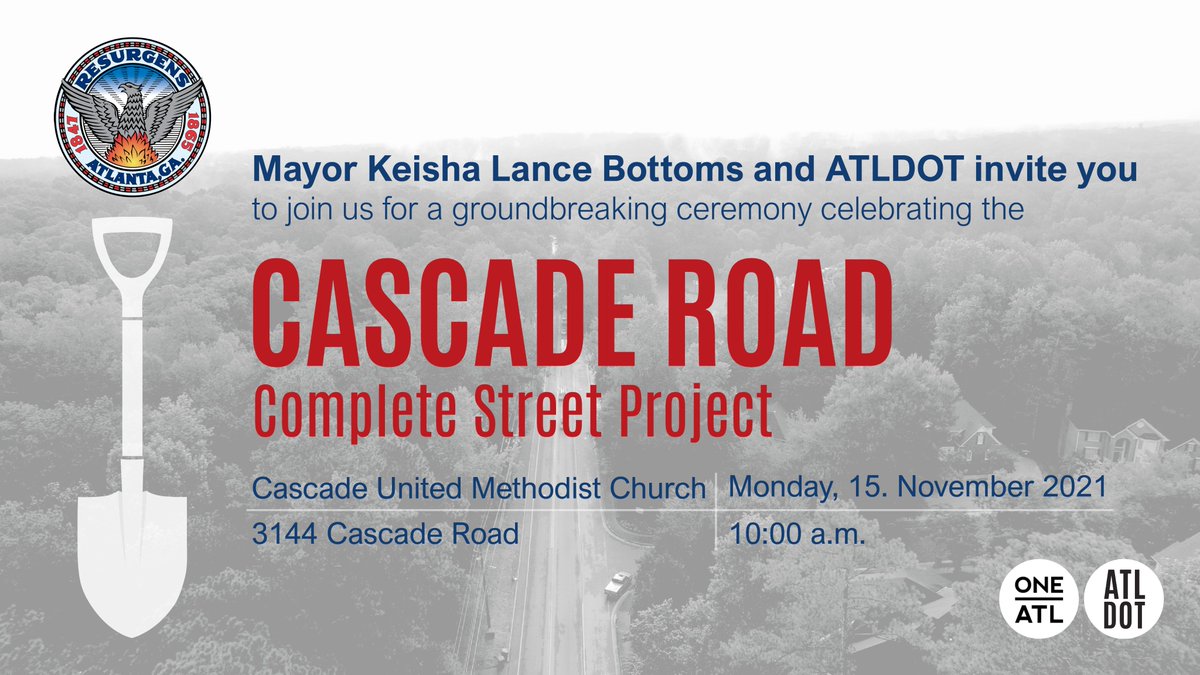letspropelatl's tweet image. We&apos;ll be at @ATLDOT&apos;s #CascadeRd phase 1 project groundbreaking ceremony on Mon 11/15! After Monday&apos;s ceremony, public meetings will be scheduled in Nov/Dec — construction start date will also be provided at that time. 

#RESPECTCASCADE #StreetsForPeople #Atlanta