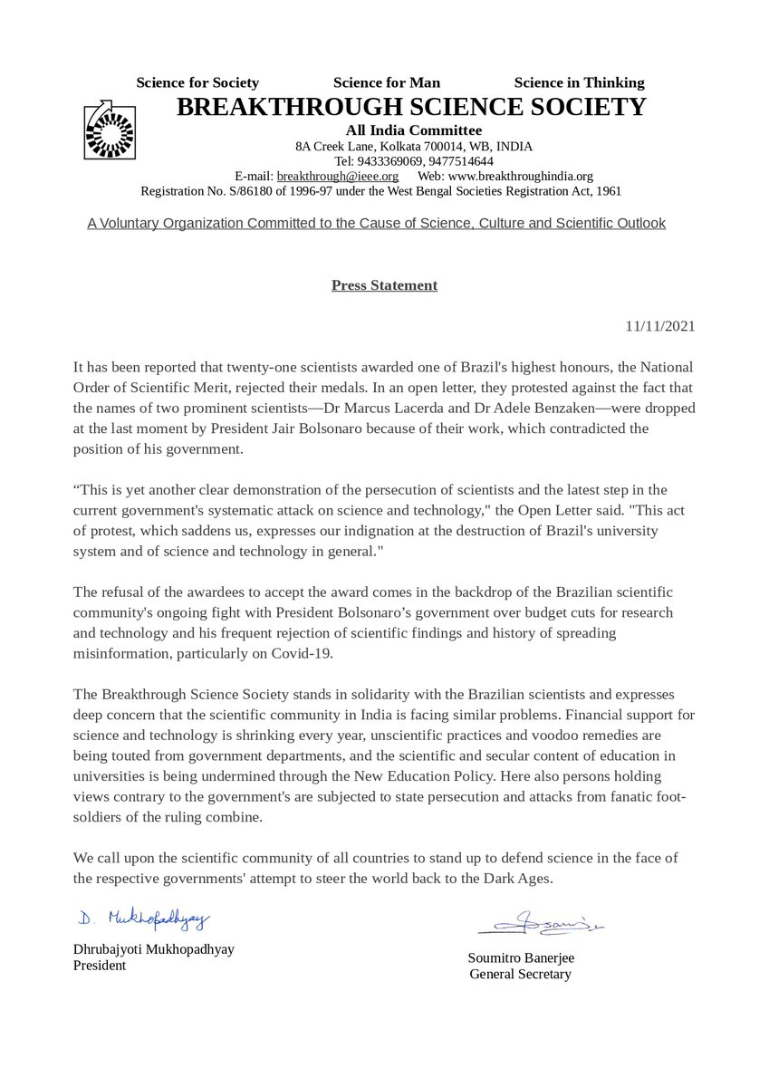 Breakthrough Science Society tweet media