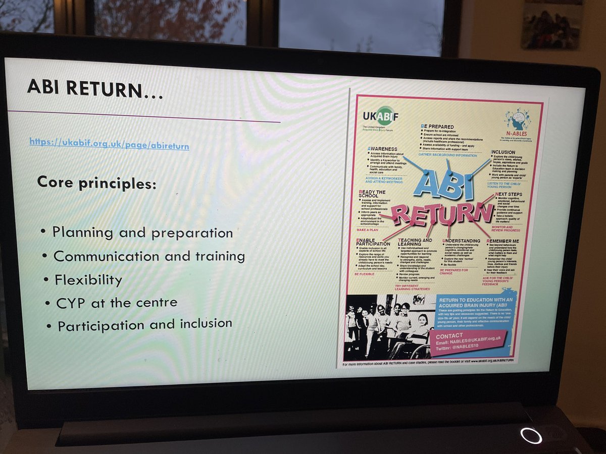 EmBennett78's tweet photo. Thanks #YABIF @SmithChrisW for inviting us to speak today. Great to share info about the challenges of #ReturnToSchool after #ChildhoodABI &amp; share our @NABLES10 resources aimed at making the process a bit easier for YP, their families &amp; teachers #ABIRETURN @nathanjhughes @UKABIF https://t.co/HkbJNsY0C5
