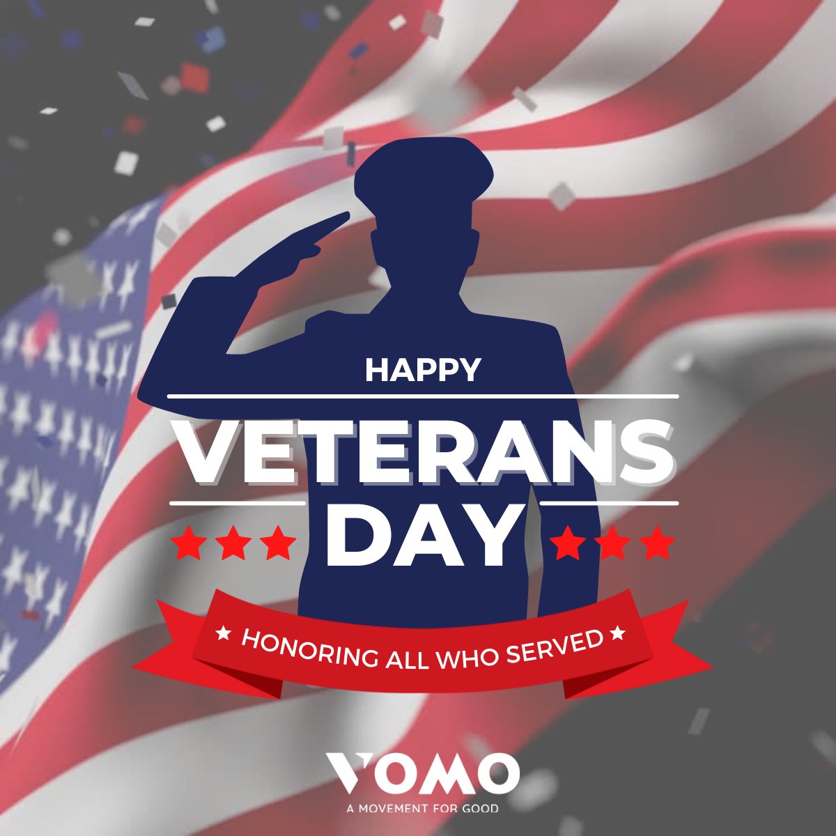Make an impact this Veterans Day. Thank a veteran by volunteering with a veterans organization near you. If you can't volunteer, there are several veterans funds across the country that are always accepting contributions. #veteransday #vomoapp #amovementforgood #volunteer