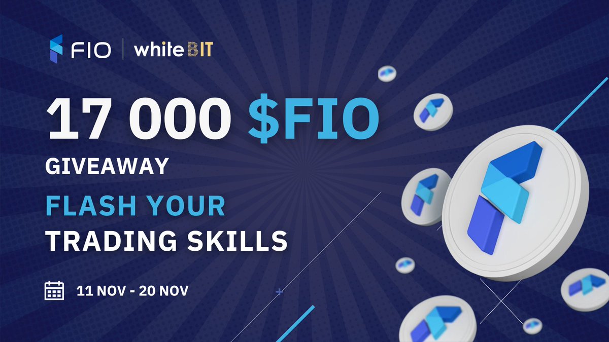 joinFIO's tweet image. 📈FIO❌WhiteBIT Trading Competition

Calling all the traders, we&apos;re giving 17,000 $FIO to top-20 traders!

To win:
- RT &amp;amp; LIKE
- Trade FIO on @WhiteBIT: whitebit.com/trading-compet…

Prizes:
🥇1st: 5000 FIO
🥈2nd: 2600 FIO
🥉3rd: 1600 FIO
🏅4-9th: 750 FIO each
🏅10-20th: 300 FIO each