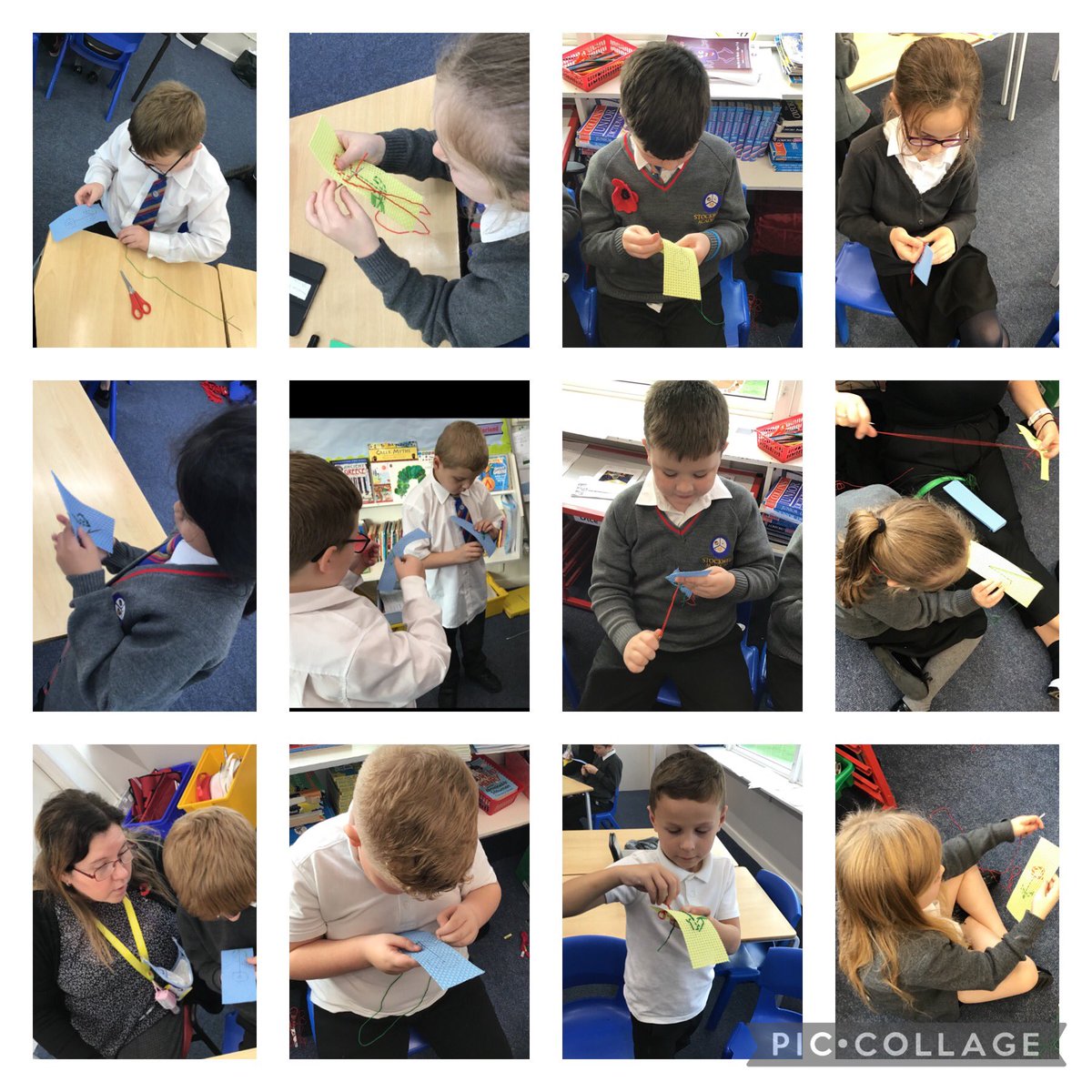 stockwellhull's tweet photo. 3WS have created poppy embroidery this afternoon for remembrance day 🌺 Lest we forget 🌺 https://t.co/CTQj7GmKWI