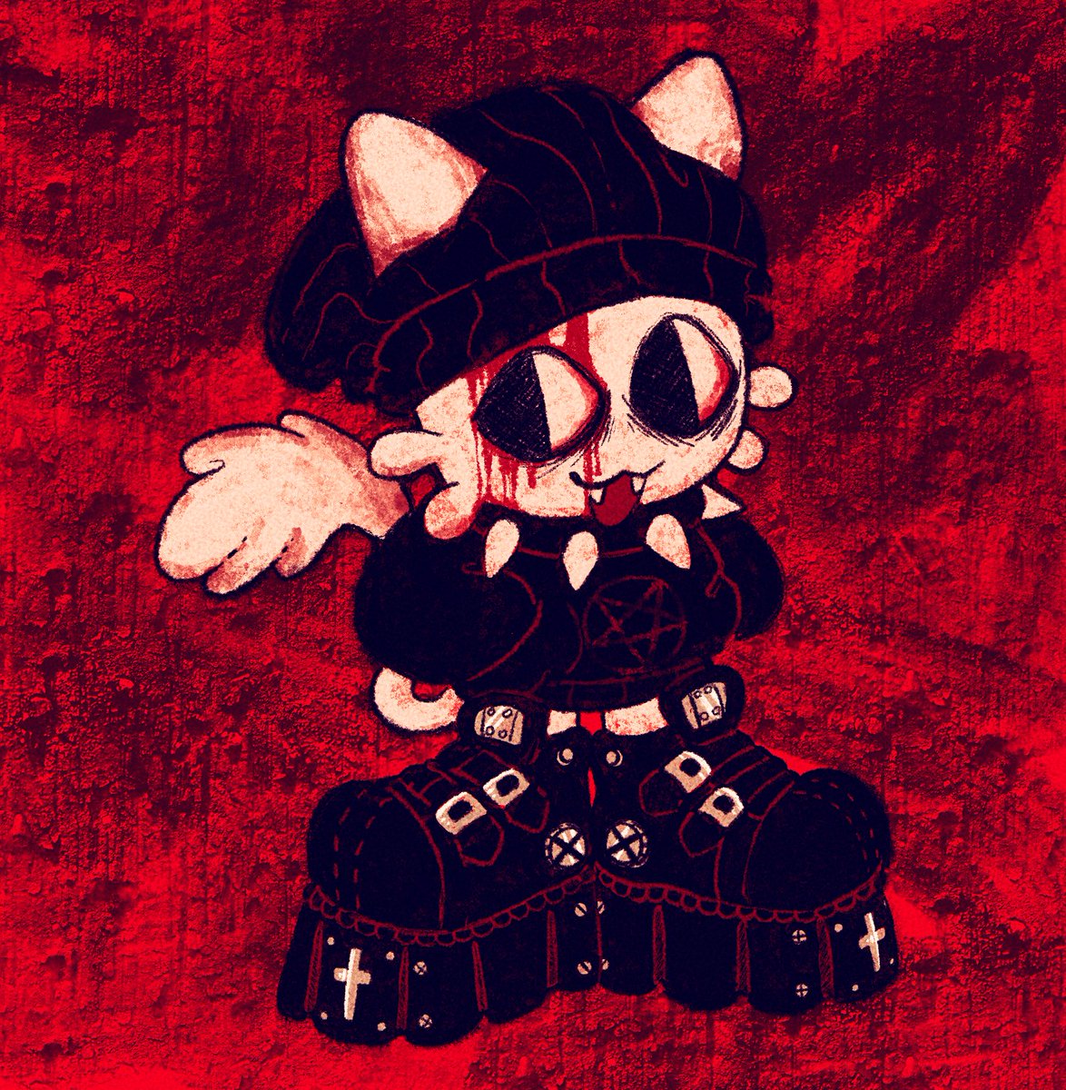 blacksugarpill's tweet photo. beanie n' boots weather 🖤
#Catboyevember2021 https://t.co/FZ3mBF9iS6