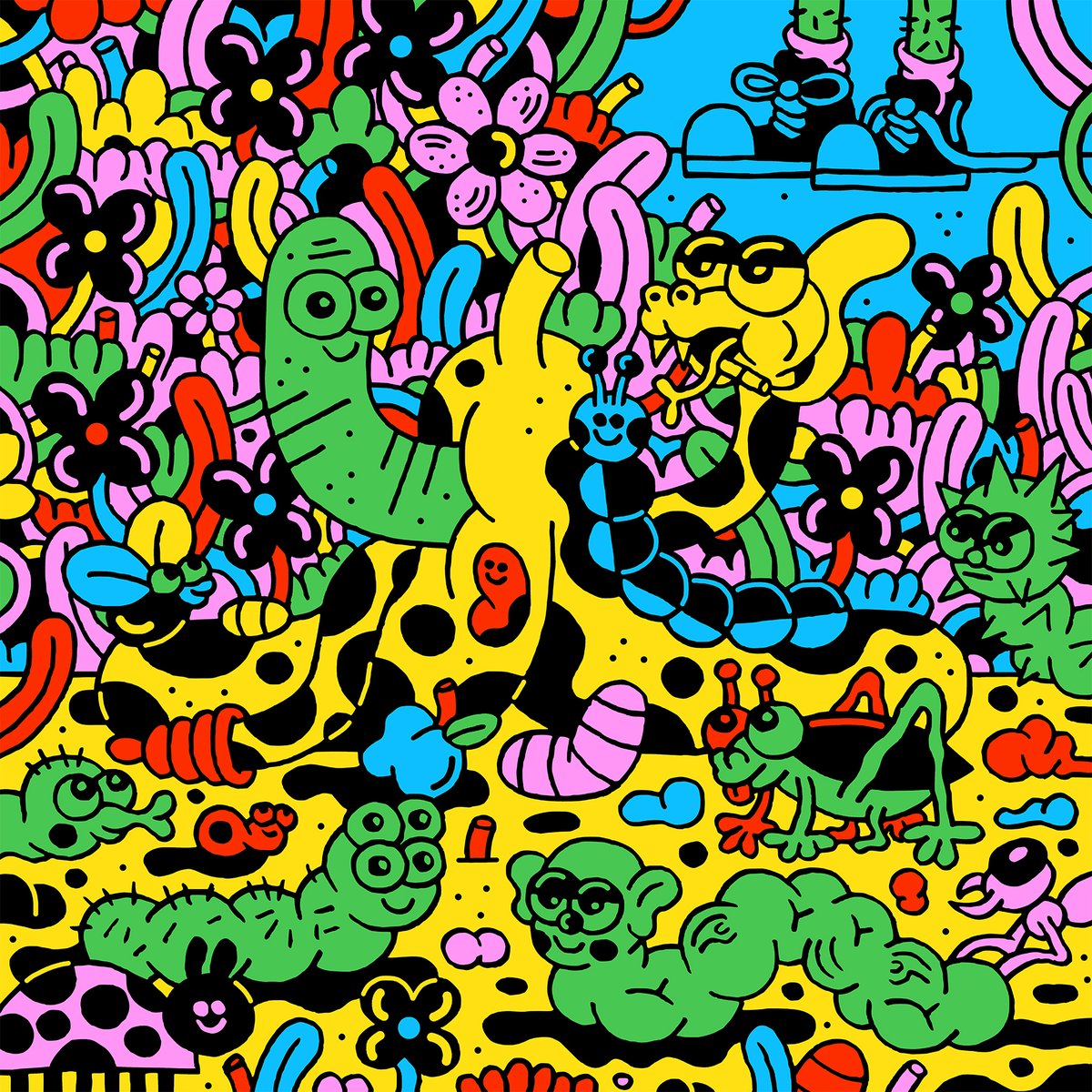 SptSam's tweet photo. Bugs Life 🐛 
(what the hell sort of colouring in is this? 🤔) https://t.co/MXZpKGP4F2