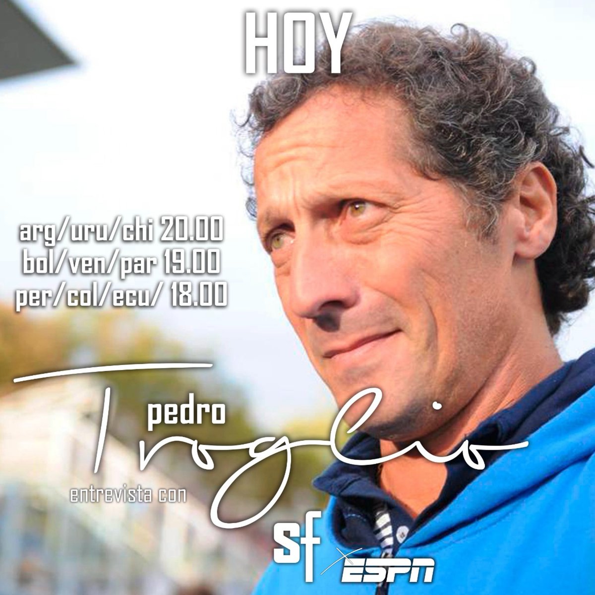 HOY en SF! Viajamos hasta Honduras para hablar con Pedro Troglio! Nos cuenta de su presente en Deportivo Olimpia, y de su carrera hasta llegar ahi. Los esperamos, como siempre! #SFxESPN #TROGLIOenSF @wolffquique @WolffPedro