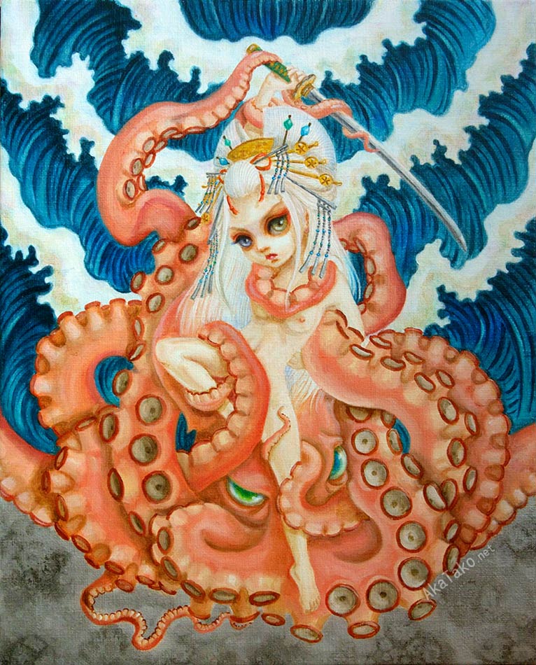 AkaTakonet's tweet photo. Yoko Mill original painting LOVE IN BATTLE is inspired by Utagawa Kuniyoshi's ukiyo-e "Ario-maru". A brave warrior struggling against a giant octopus. Available at akatako.
https://t.co/HzA0zGKAPx
@YokoMill #yokomill #loveinbattle #art #japaneseart #octopus #ミルヨウコ #愛は戦う https://t.co/GjyidbekdH