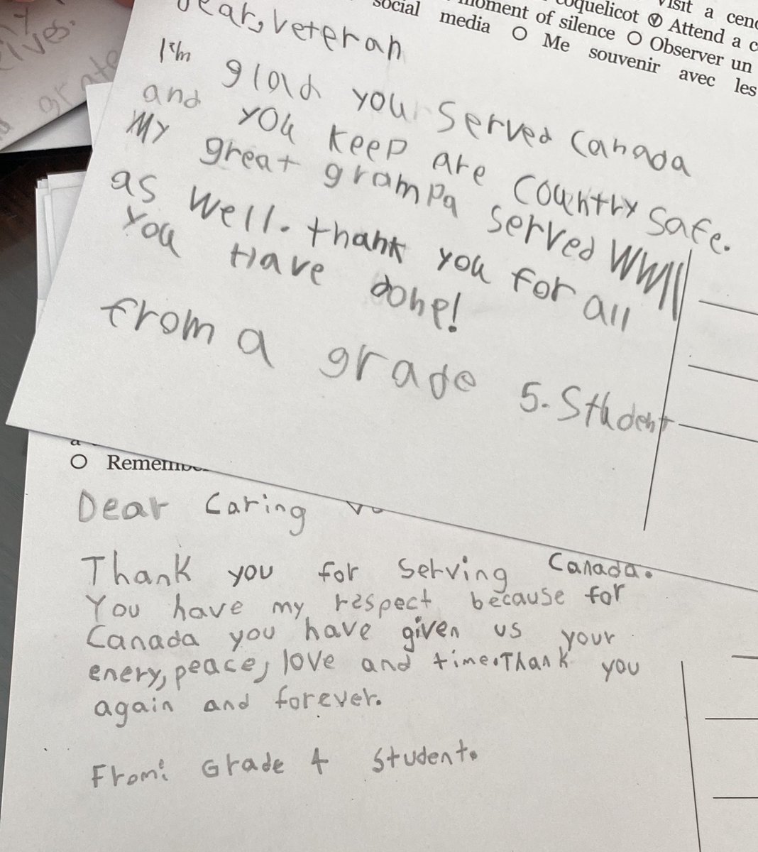 alyshadamji's tweet photo. Today, our juniors wrote letters for incredible people who served and continue to serve #CanadaRemembers @fglwrdsb @wrdsb https://t.co/B4ankP9PbE