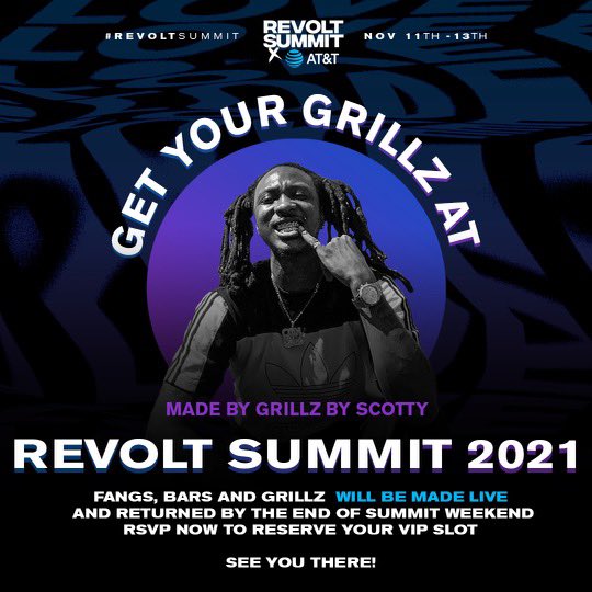 AtlGrillz's tweet photo. If you're in Atlanta this weekend for #REVOLTSUMMIT @revolttv come get a grill made by @ScottyATL and the Atlanta GBS team. 

Presented by @ATT https://t.co/tq0chIq4jO