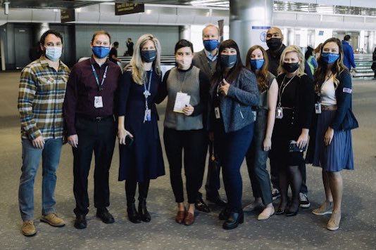 Fun day celebrating new Veteran owned buy-on-board beef jerky option starting 12/1! Proud to support Nate Kouhana, owner of @anthemsnacks, Green Beret, Purple Heart recipient 🇺🇸, he personally handed out samples (delicious!)! 10% of profits go to helping Veterans. 🇺🇸 #beingUnited