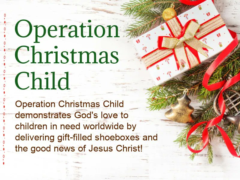 ParishPres's tweet photo. Parish is participating in the Operation Christmas Child Shoebox Drive. If you have purchased items to help the Parish Youth reach their goal of packing 50 boxes or filled a box on your own, please return your items and/or filled box to Parish this Sunday.

#franklintn https://t.co/JwRZyXMhuy