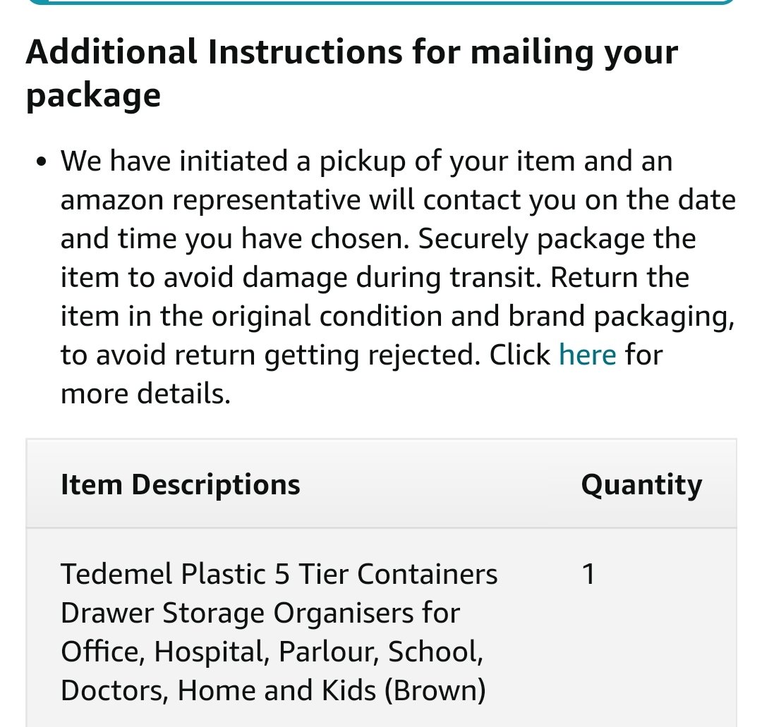 nag_raj_2021's tweet photo. I received a incomplete/broken remaining peice of an order.  I initiated a return.  Read the additional instructions, this how absurd Amazon India is @AmazonHelp @amazonIN https://t.co/Fas1MVn7e5