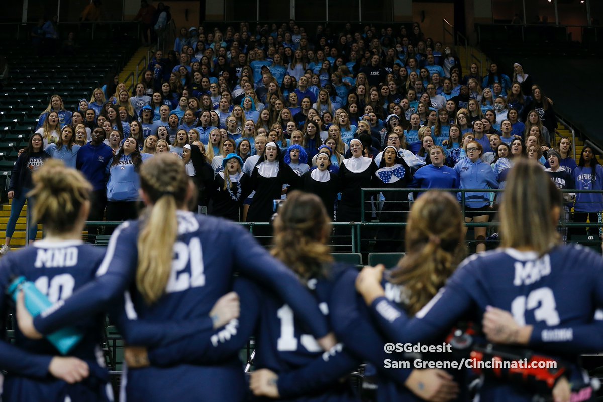 The Mount Notre Dame Cougars brought one of the best student sections I've ever seen to the <a href="/OHSAASports/">OHSAA Sports</a> Volleyball State Tournament today.  @AthleticsMnd