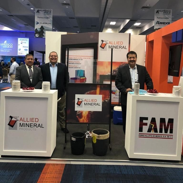 AlliedMineral's tweet photo. We're at AluMexico today at the Poliforum León, GTO! Come by our booth to learn what solutions Allied can offer you.
Our own, Francisco Godines, will be presenting today on the dry-out of castables - make sure to listen in!
#alumexico2021 #alumexico https://t.co/uXhAlqgdEp