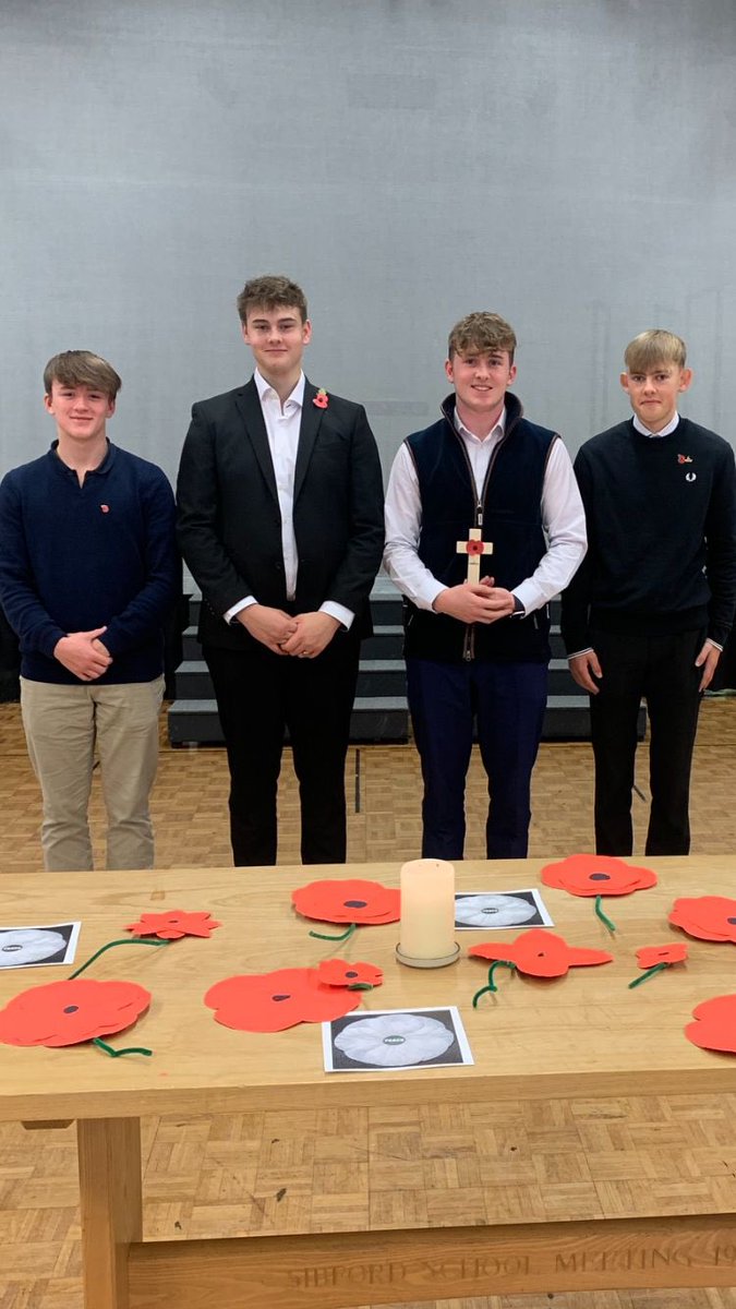 Sibford Sixth Formers taking part in Remembrance and selling poppies around the school. #beyoubesibford <a href="/SibfordOxon/">Sibford School</a> #LestWeForget