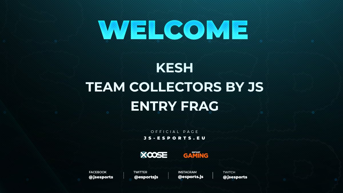 EsportsJs's tweet photo. Welcome Kesh! Let's have an awesome time together! 👏👏👏

#jseports #rainbowsixsiege #ubisoftesports #r6esports #r6s #rainbowsixsiegecommunity #r6community #r6competitive https://t.co/sORCCn6NSu