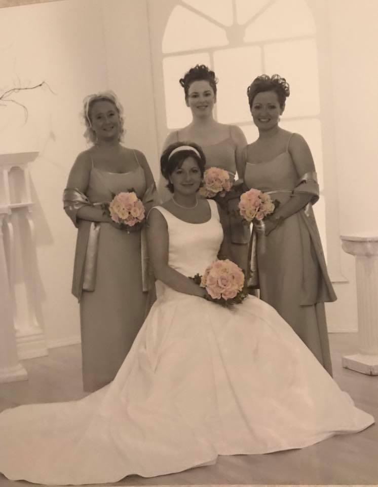 Shokr73's tweet image. @jenndrew17 @shazzer1973 21 years since I made you wear these sweet outfits &amp;amp; suffer through that long service🤣❤️ 🥂#standupsitdown                 🛎🛎🛎housekeeping