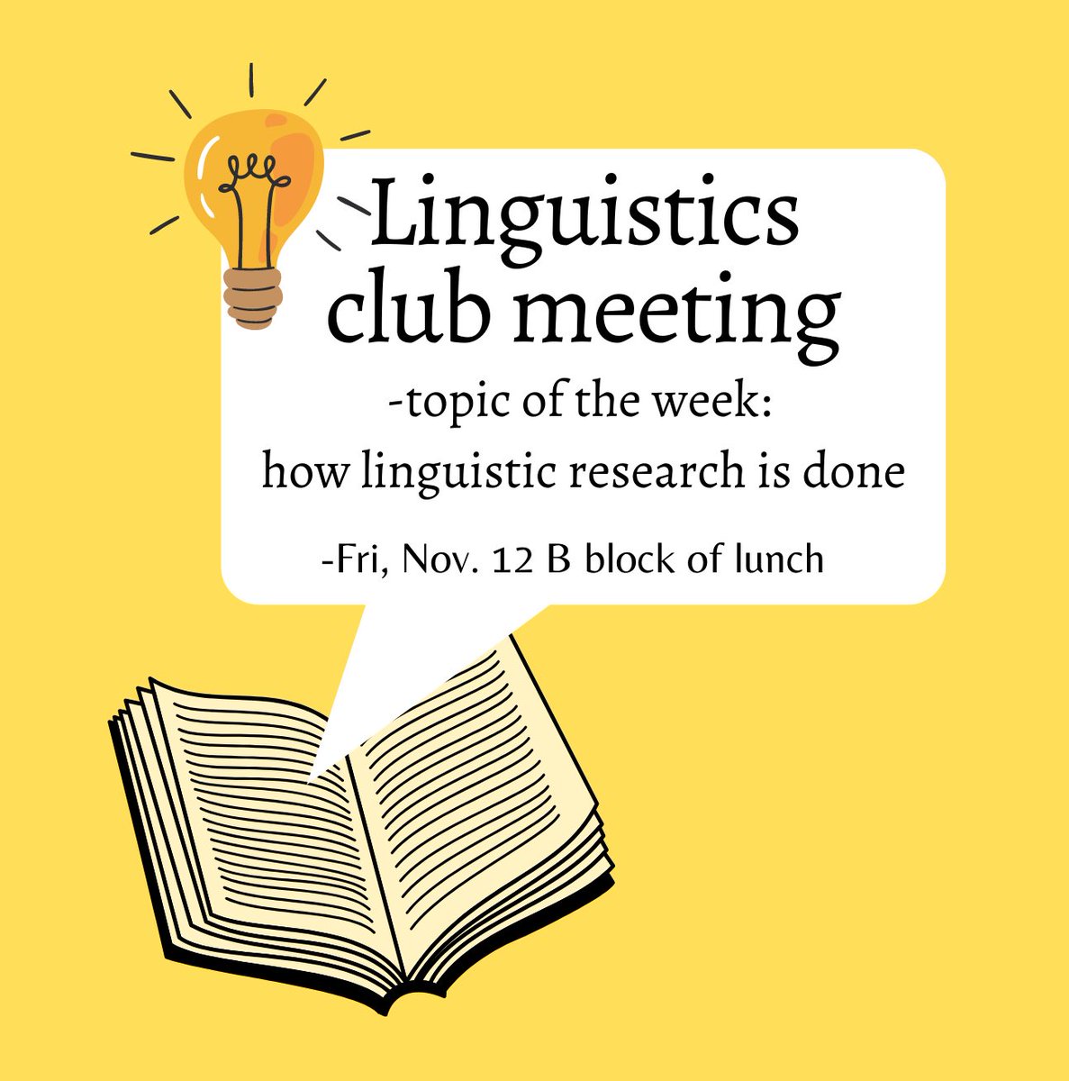 KHSLinguistics's tweet photo. Don’t forget to join us tomorrow during b block! @nasra_michael @khs_lib @KHSMustangHour @HumbleISD_KHS https://t.co/5Ee6J6mMKc