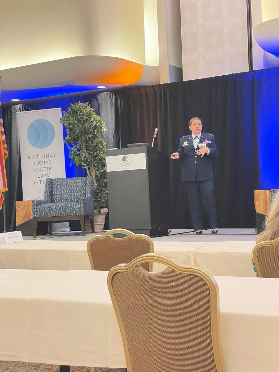 RMvlc_Colorado's tweet photo. Lt. Col. Schur’s closed first day at @NCVLI #VictimLawConference sharing the future of Victim counsel in Military programs. They lead the way &amp; &amp; we are inspired to keep advancing #VictimsRights in civilian legal contexts too. 

#SupportSurvivors #AdvanceVictimsRights #NCVLI https://t.co/5hurwzrn79
