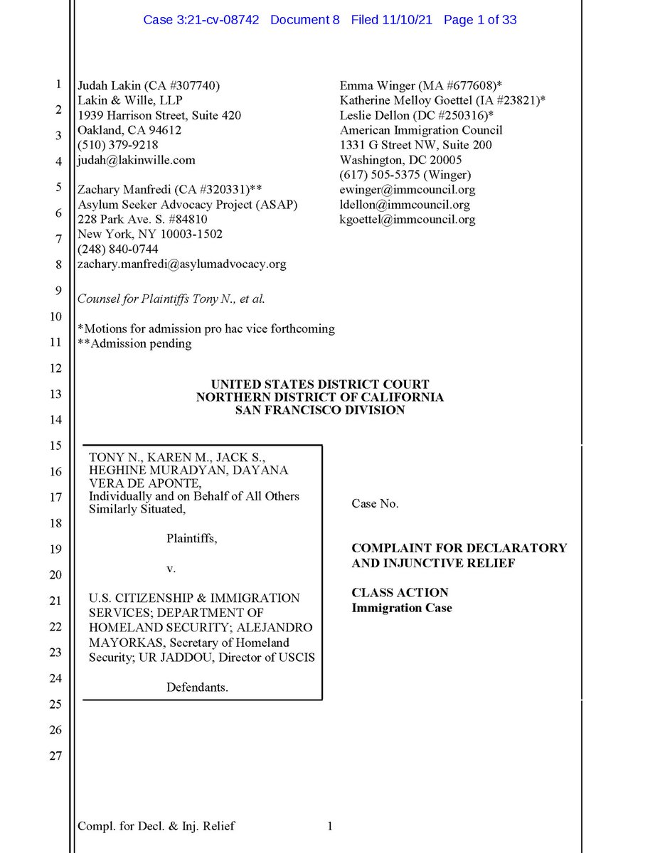 immcouncil's tweet photo. We've sued. ➡️

The Council and @asylumadvocacy sued @USCIS for failing to timely renew work authorizations for asylum seekers—who depend on this documentation to support themselves and their families. https://t.co/RGGU3f8SsV https://t.co/TVo3lxvgtB