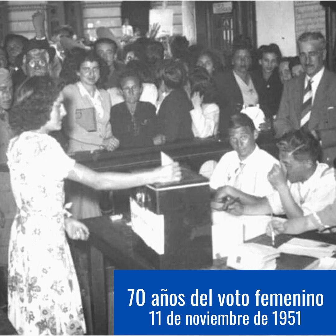RobertojPasso's tweet photo. El 11 de noviembre de 1951 fue el día en que las mujeres pudieron ejercer su derecho al voto. Se cumplen 70 años de esa fecha histórica que culminó tras una larga lucha de Evita y otras compañeras. https://t.co/foMM495PVm