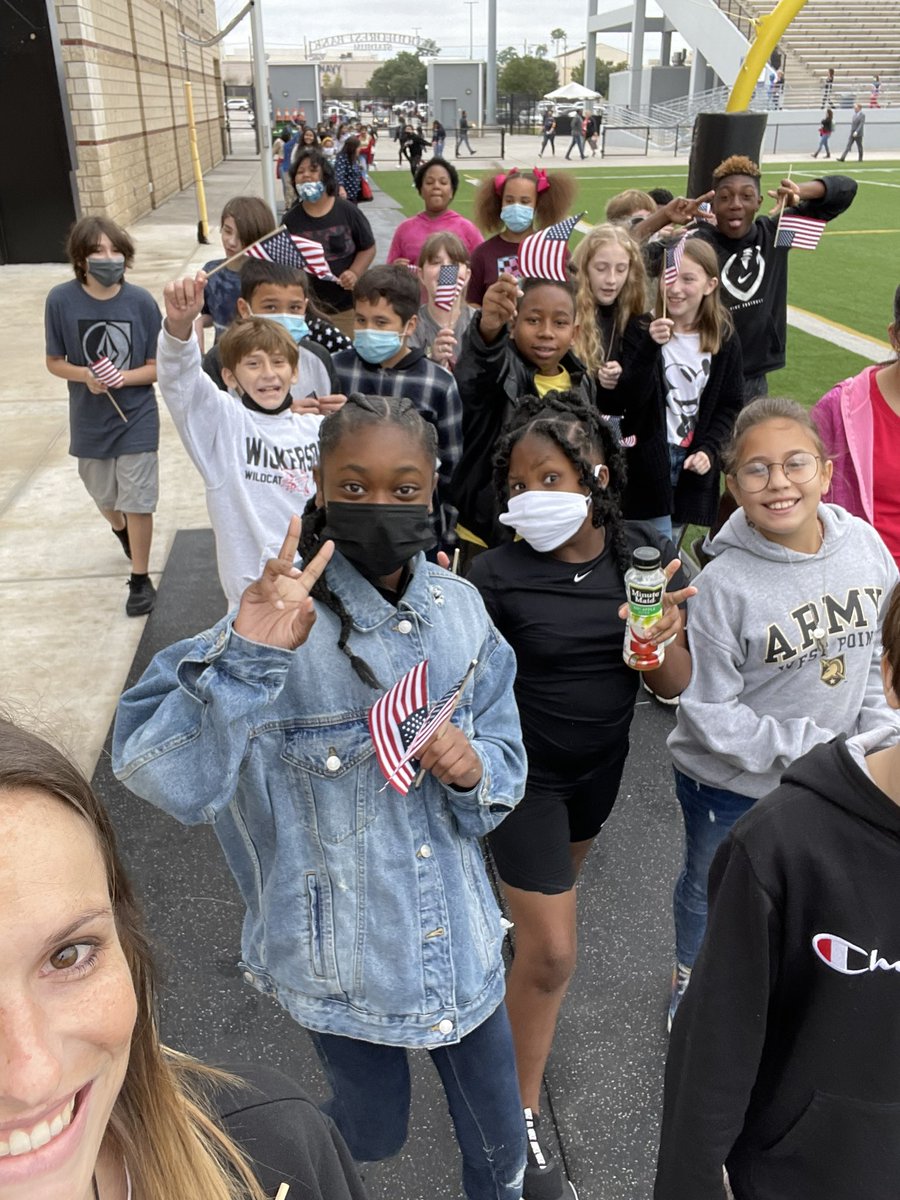 Smith_Educating's tweet photo. Field trip to @ConroeISD  stadium for a Veterans Day celebration! @WilkersonCISD https://t.co/VgRE9F7s9P