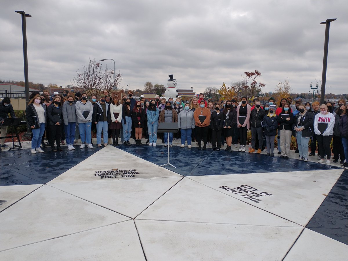 NorthAFJROTC's tweet photo. AFJROTC cadets and North High choir at today's Veteran's Day ceremony. https://t.co/v0oU1fIqGo