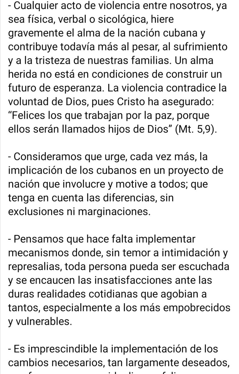 haydeemilanes's tweet photo. Comparto el sentir y la preocupación de la Iglesia Católica cubana. https://t.co/dDe0YsRvoh