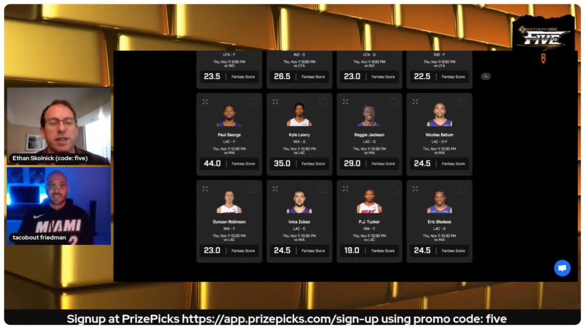 PrizePicksOn5's tweet photo. come hang out with @EthanJSkolnick and @TacoBoutSports if you want become a billionaire tonight while watching the Dolphins and Heat dominate 💰💰💰💰💰💰💰

@PrizePicksOn5 sign up with code “five” 

📺 https://t.co/97A6Dh2Lzg https://t.co/BKPZ41csjj