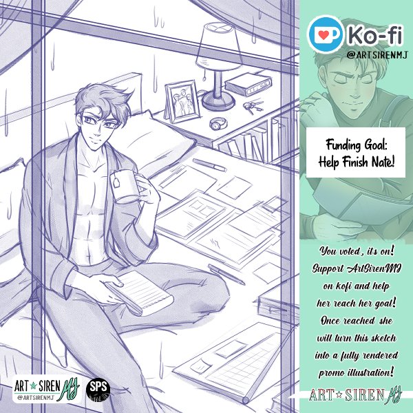 ArtSirenMJ's tweet photo. I recently took votes from you guys and it was decided that my next @kofi_button goal should be to create a Nate promo art, specifically from a sketch I drew of him a few months back! Thank you for your support! https://t.co/viRC1ji8DW โ
#artistsupport #fundart #kofi #discover https://t.co/jMEeFc7WI2