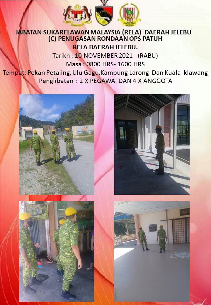RELAJELEBU's tweet photo. (c) PENUGASAN RONDAAN OPS PATUH RELA DAERAH JELEBU
#OPSPATUH
#JELEBU
#Amaldanpatuh
#KitaJagaKita 
#NormalBaharu 
#Setiabakti 
@yahyakgc @relamalaysia @PrdGunalan @RELA_N9
@HairolBatista https://t.co/PpqHQfv1di