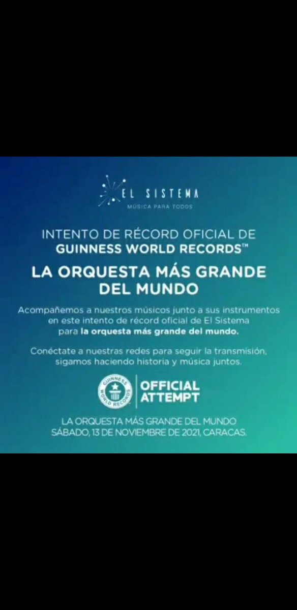 canlu53's tweet photo. Hoy no me cabe tanto orgullo en el pecho, mi sobrina ya está en Caracas, forma parte de un grupo de niños y jóvenes que intentaran este sábado 13 romper el récord Guinness de la orquesta más grande del mundo. https://t.co/C4w6djgAiw