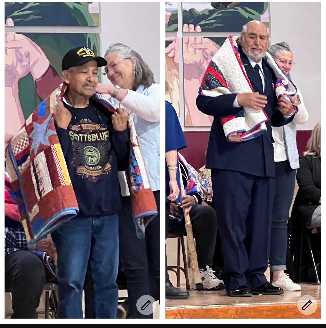 alumni_CSC's tweet image. CSC alumni Marty Ramirez and Joe Perez were presented Quilts of Valor during Veteran’s Day ceremonies today in Scottsbluff. Thank you for your service.